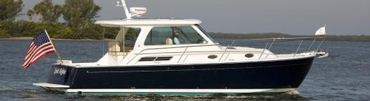Maine Motor Yacht; Back Cove 34 on water