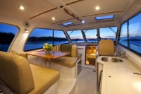 Interiors onboard Back Cove 34' in Portland, Maine.