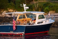 Back Cove Downeast 37 at rest in Portland, Maine.
